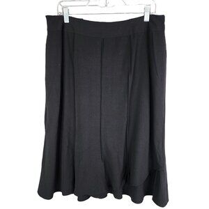 Woman Black Cato A-Line Skirt Elastic Waistband Zipper Closure Size 14/16W